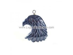 Hematite Eagle Head 25X30mm Pendant